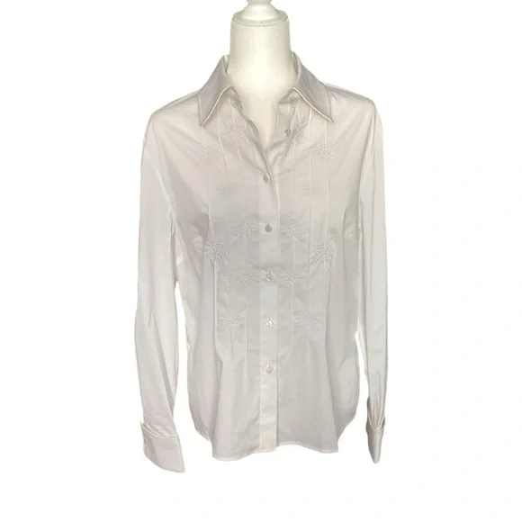 St John Sport by Marie Gray White Button Down Top - Picture 3 of 8